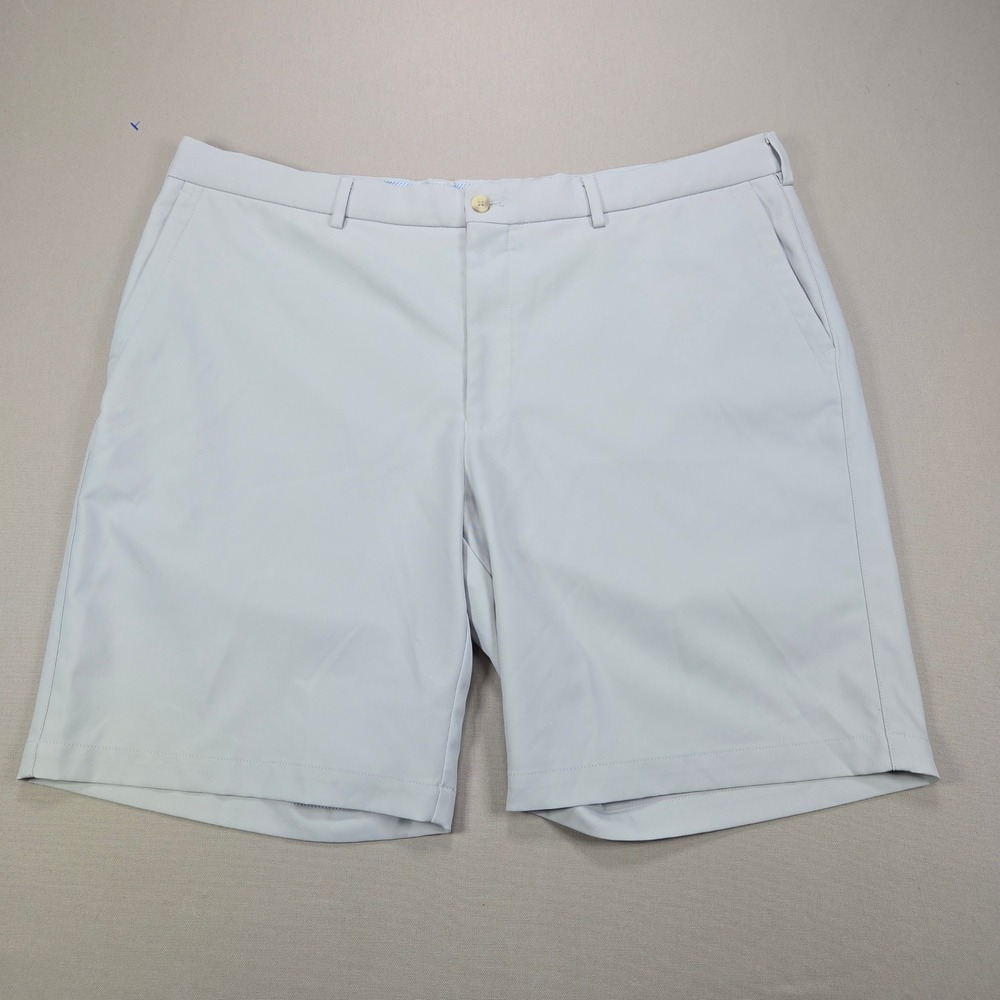 Peter Millar Shorts Crown Sport Performance Flat Front Grey Mens 40